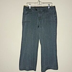 a.n.a‎ Pants Womens 14 Gray Herringbone Wide Leg Cropped High Rise Trousers
